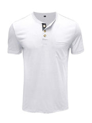 Men's solid color casual short-sleeved T-shirt - 808Lush