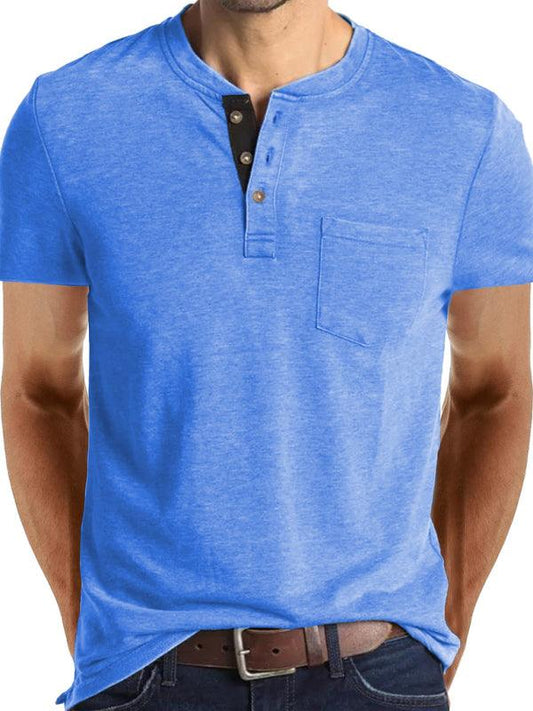 Men's solid color casual short-sleeved T-shirt - 808Lush