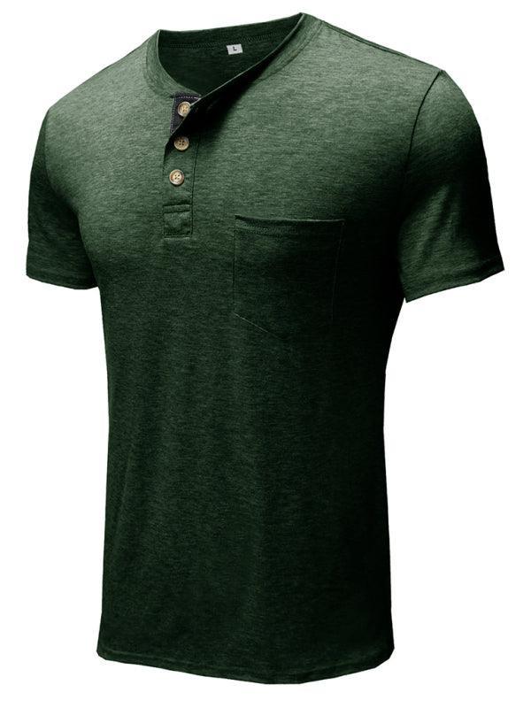 Men's solid color casual short-sleeved T-shirt - 808Lush