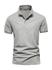 Men's solid color lapel casual short-sleeved POLO shirt - 808Lush