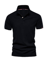 Men's solid color lapel casual short-sleeved POLO shirt - 808Lush