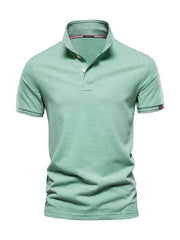 Men's solid color lapel casual short-sleeved POLO shirt - 808Lush