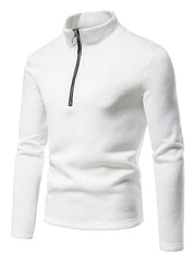 Men's solid color turtleneck zipper long sleeve sweatshirt - 808Lush