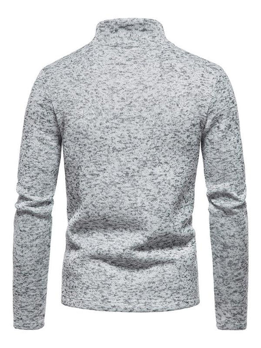 Men's solid color turtleneck zipper long sleeve sweatshirt - 808Lush