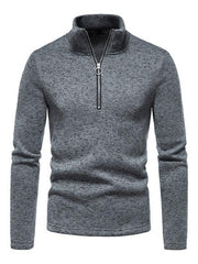 Men's solid color turtleneck zipper long sleeve sweatshirt - 808Lush