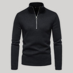 Men's solid color turtleneck zipper long sleeve sweatshirt - 808Lush