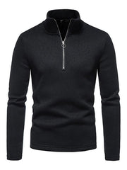 Men's solid color turtleneck zipper long sleeve sweatshirt - 808Lush