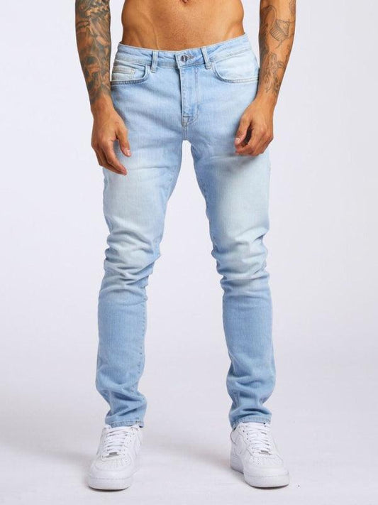 Men's solid slim fit basic skinny jeans - 808Lush