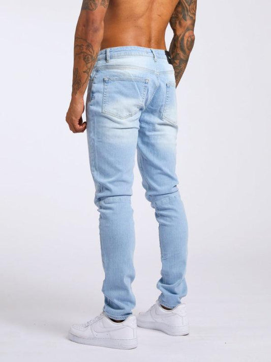 Men's solid slim fit basic skinny jeans - 808Lush
