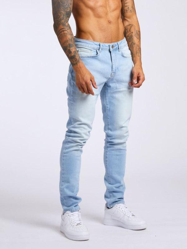 Men's solid slim fit basic skinny jeans - 808Lush