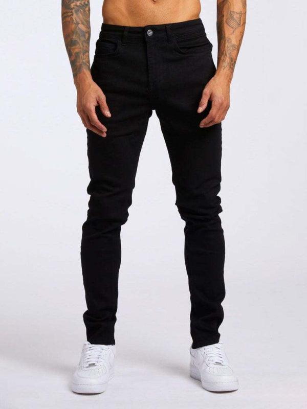 Men's solid slim fit basic skinny jeans - 808Lush