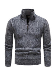 Men's stand collar zipper half cardigan sweater - 808Lush