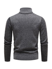 Men's stand-up collar thickened patchwork half-zip lapel sweater pullover sweater - 808Lush