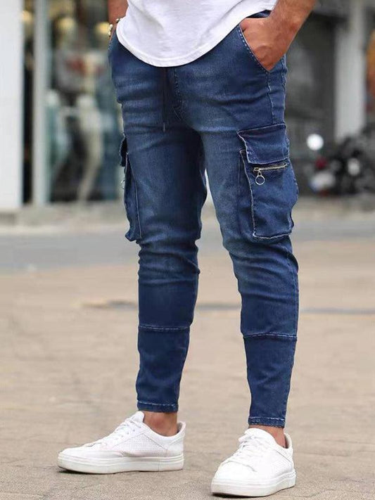 Men's trendy fashion all-match cargo jeans - 808Lush