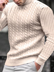 Men's turtleneck casual tight stretch sweater - 808Lush