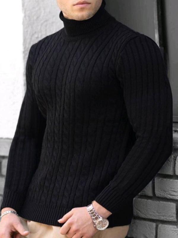 Men's turtleneck casual tight stretch sweater - 808Lush