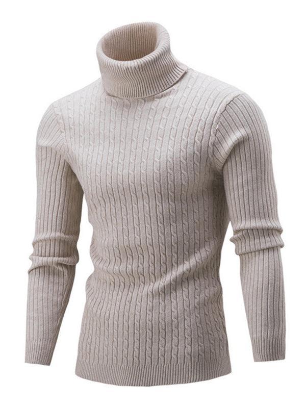 Men's turtleneck casual tight stretch sweater - 808Lush