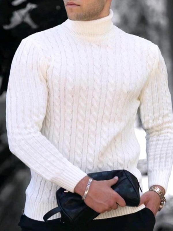 Men's turtleneck casual tight stretch sweater - 808Lush