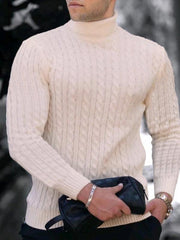 Men's turtleneck casual tight stretch sweater - 808Lush