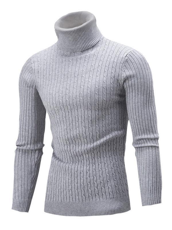 Men's turtleneck casual tight stretch sweater - 808Lush