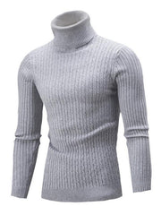 Men's turtleneck casual tight stretch sweater - 808Lush