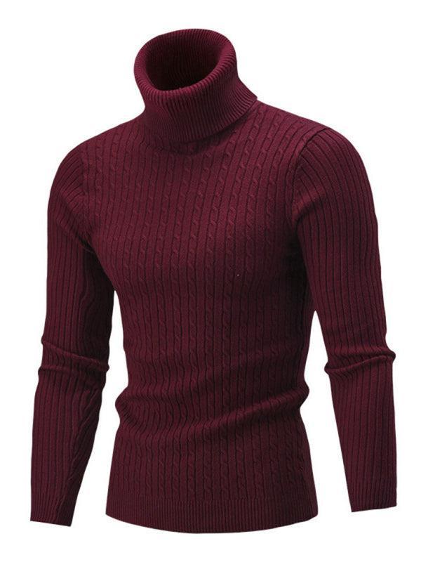 Men's turtleneck casual tight stretch sweater - 808Lush