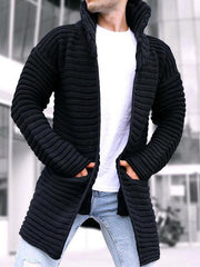 Men's turtleneck long sleeve knitted sweater cardigan - 808Lush