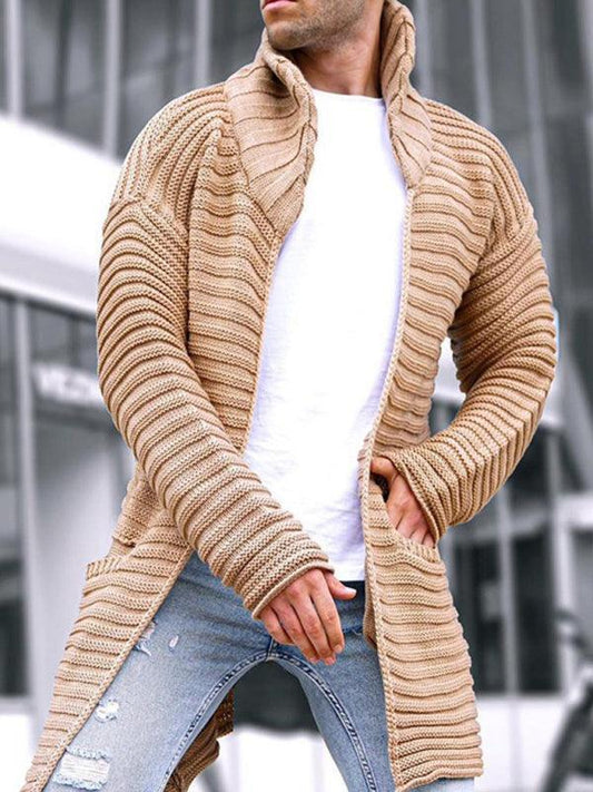 Men's turtleneck long sleeve knitted sweater cardigan - 808Lush