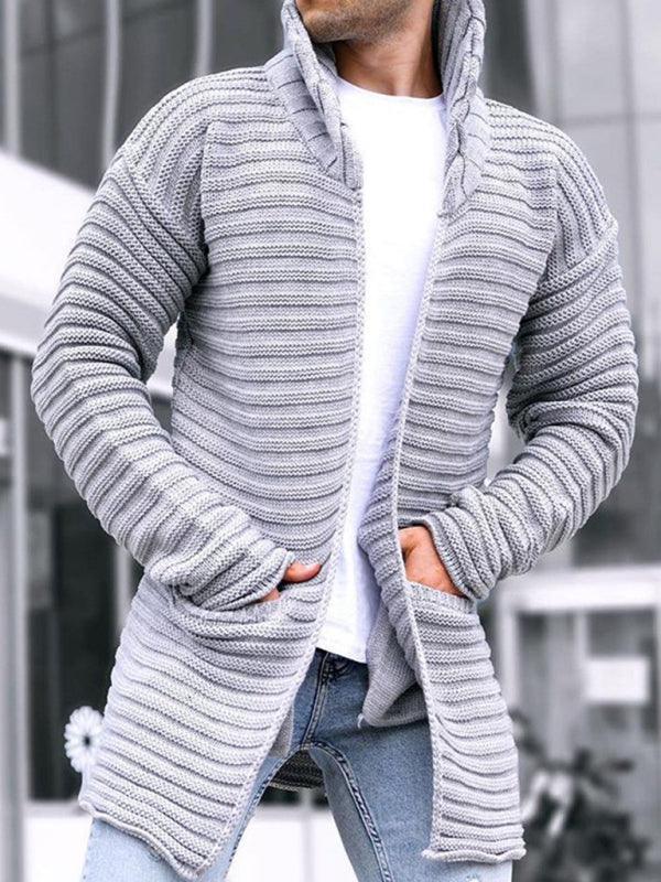 Men's turtleneck long sleeve knitted sweater cardigan - 808Lush