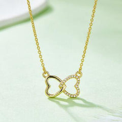 Moissanite 925 Sterling Silver Heart Bow Necklace - 808Lush