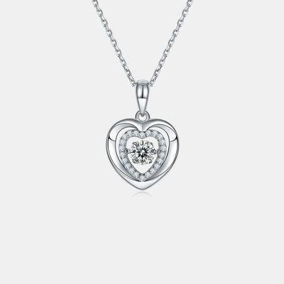 Moissanite 925 Sterling Silver Heart Necklace - 808Lush