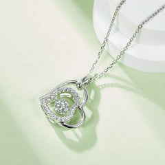 Moissanite 925 Sterling Silver Heart Necklace - 808Lush