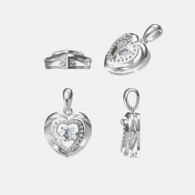 Moissanite 925 Sterling Silver Heart Necklace - 808Lush