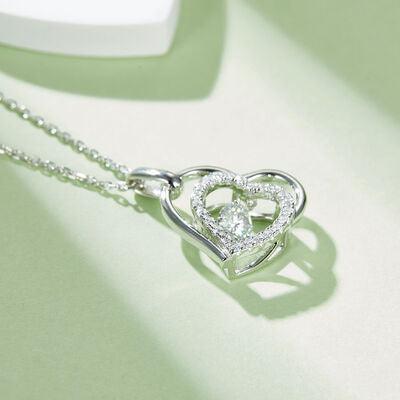 Moissanite 925 Sterling Silver Heart Necklace - 808Lush