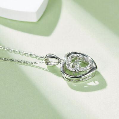 Moissanite 925 Sterling Silver Heart Necklace - 808Lush