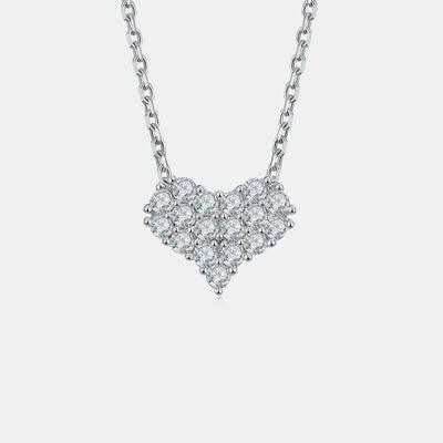 Moissanite 925 Sterling Silver Heart Necklace - 808Lush