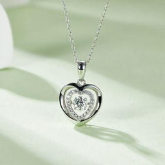 Moissanite 925 Sterling Silver Heart Necklace - 808Lush