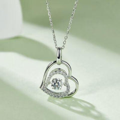 Moissanite 925 Sterling Silver Heart Necklace - 808Lush