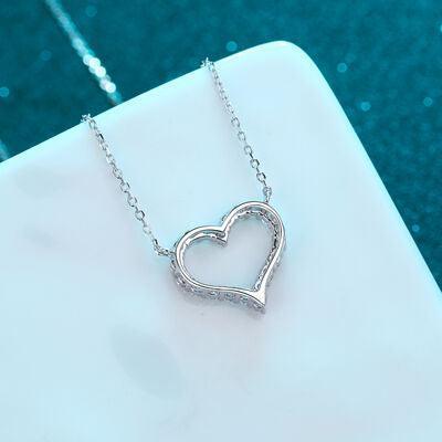 Moissanite 925 Sterling Silver Heart Shape Necklace - 808Lush