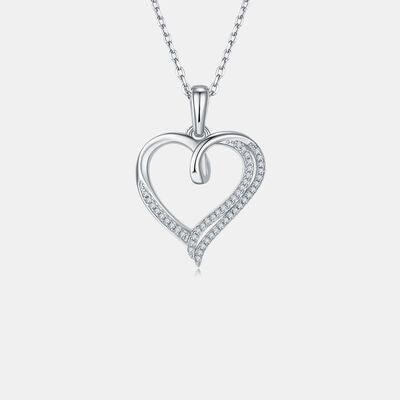 Moissanite 925 Sterling Silver Heart Shape Necklace - 808Lush
