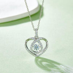 Moissanite 925 Sterling Silver Heart Shape Necklace - 808Lush