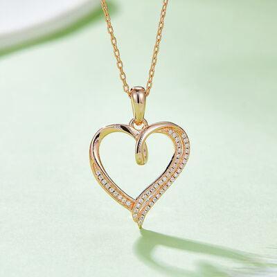 Moissanite 925 Sterling Silver Heart Shape Necklace - 808Lush