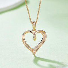 Moissanite 925 Sterling Silver Heart Shape Necklace - 808Lush