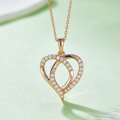 Moissanite 925 Sterling Silver Heart Shape Necklace - 808Lush