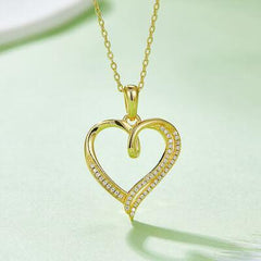 Moissanite 925 Sterling Silver Heart Shape Necklace - 808Lush