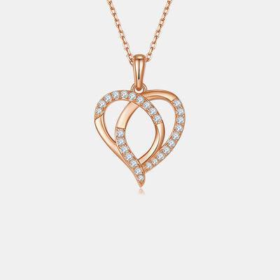 Moissanite 925 Sterling Silver Heart Shape Necklace - 808Lush