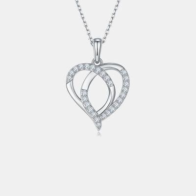 Moissanite 925 Sterling Silver Heart Shape Necklace - 808Lush