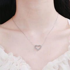 Moissanite 925 Sterling Silver Heart Shape Necklace - 808Lush