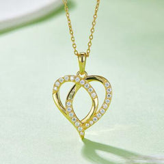 Moissanite 925 Sterling Silver Heart Shape Necklace - 808Lush