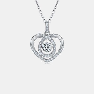 Moissanite 925 Sterling Silver Heart Shape Necklace - 808Lush